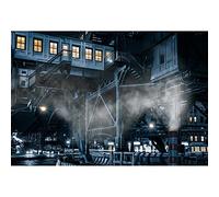 Aoihrraan 1,5x1m New York 125e Rue Toile de Fond Métro Sombre Industrie Ville Nuit Vue Photographie Fond Film Produire Shoots Décoration Famille Extérieur Voyage Mariage Portrait Photo Prop