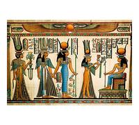 Aoihrraan 1,5x1m Toile de Fond de Papyrus égyptien Antique Parchemin Hiéroglyphique Dieux Ramsès Pharaon Fond de Photographie Murale pour Voyage Vacances Fête Décoration Accessoires Photo Props