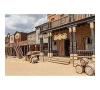 Aoihrraan 1,5x1m Western Saloon Bar Toile de Fond Shabby Far West Maison en Bois Tonneau Rustique Photographie Fond Cowboy Fête Décor Bannière Filles Garçons Adultes Portrait Artistique Photo Prop