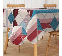 Aoihrraan 138x183cm Moderne À Carreaux Rayures Rectangulaire Nappes Imperméable Résistant Taches Défendre Ride Couverture Tableaux pour Patio Pique Nique Salle à Manger Cuisine Café Maison Décoration