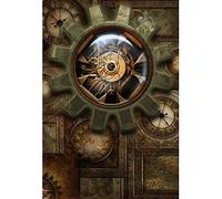 Aoihrraan 1x1,5m Rétro Steampunk Toile de Fond Antique Horloge Métal Bronze Engrenage Vintage Industriel Photographie Fond Nostalgie Style Fête Décor Enfant Adulte Homme Art Portrait Photo Prop
