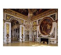 Aoihrraan 2,2x1,5m Château de Versailles Toile de Fond Lustre de Luxe Rétro Plafond Mural Élégant Intérieur Photographie Fond Fête de Mariage Enfants Adulte Amoureux Portrait Artistique Photo Prop