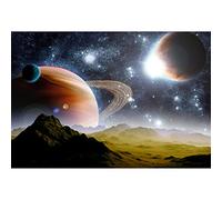 Aoihrraan 2,2x1,5m Espace Planète Toile de Fond Galaxie étoilé Ciel céleste Nuit Vue Photographie Fond Univers Voyage Thème Fête Chambre Fond d'écran Décor Bébé Douche Mariage Photo Studio Prop