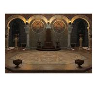Aoihrraan 2,2x1,5m Intérieur Château Médiéval Toile Fond Rétro Colonnes Ancien Arche Vieux Tapis Dim Léger Architecture Piliers Photographie Sorcière Magique Fête Enfants Portrait Studio Photo Vinyle