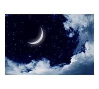 Aoihrraan 2,2x1,5m Nuageux Nuit Ciel Toile De Fond Croissant Lune Étoilé Galaxie Scintillant Étoiles Onirique Photographie Anniversaire Bébé Douche Fête Pyjama Annoncer Grossesse Enfant Portrait Photo