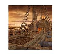 Aoihrraan 2,5x2,5m Vintage Pirate Bateau Toile De Fond Rétro Voilier Bois Pont Vieux Navire De Guerre Nautique Photographie Fond Garçons Anniversaire Fête Halloween Portrait Photo Studio Accessoires