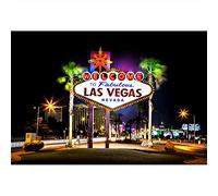 Aoihrraan 2,7x1,8m Bienvenue À Las Vegas Ville De Nuit Toile De Fond Nuit Panneau D'Affichage Américain Célèbre Ville Scène Photographie Fabuleux Casino Nuit Anniversaire Fête Hommes Portrait Photo