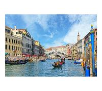 Aoihrraan 2,7x1,8m Italie Ville Toile De Fond Venise Italienne Eau Ville Pont Rialto Gondoles Canal Historique Culture Paysage Photographie Voyage Enfants Enfants Adultes Portrait Photo Studio Photo