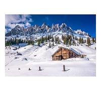 Aoihrraan 2,7x1,8m Neige Montagne Paysage Photographie Toile De Fond Forêt Bois Maison Iceberg Bleu Ciel Hiver Nature Paysage Fond Noël Nouvelle Année Famille Extérieur Fête Portrait Photo Accessoires