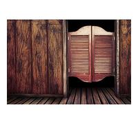 Aoihrraan 2,7x1,8m Western Saloon Porte en Bois Toile de Fond Rustique Shabby Far West Bar Style Rural Photographie Fond Cowboy Fête Décor Bannière Filles Garçons Adultes Art Portrait Photo Prop