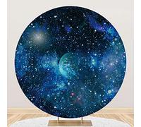 Aoihrraan 200cm Diamètre Espace Profond Galaxie Nébuleuse Ronde Fond pour Photographie Briller Bleu Marine D'Étoiles Paysage Ciel Étoilé Toile De Fond Anniversaire Fête Mariage Enfant Portrait Photo