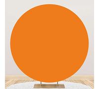 Aoihrraan 220cm Diamètre Orange Ronde Fond Photographie Couleur Unie Toile De Fond Bébé Douche Anniversaire Mariages Valentin Noël Fête Enfant Nouveau-Né Garçon Fille Portrait Studio Papier Peint