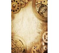 Aoihrraan 2x3m Vintage Steampunk Toile De Fond Retro Metal Gear Industrie Machine Vieux Grunge Mur Photographie Arrière-Plan Nostalgie Fête Décor Filles Garçons Adultes Portrait Photo Accessoires