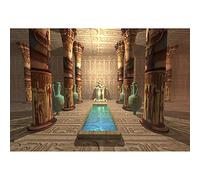 Aoihrraan 3,5x2,5m Egypte Temple Toile de Fond Dieu égyptien Anubis Historique Patrimoine Culturel Photographie Fond Archéologie Vidéo Filles Garçons Adultes Art Portrait Photo Prop Papier Peint