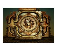 Aoihrraan 3,5x2,5m Vintage Steampunk Toile de Fond Nostalgique Horloge Ancienne Metal Gear Horloge Rouillé Instrument Industriel Photographie Fond Adulte Homme Garçons Nostalgie Portrait Photo Prop