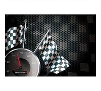 Aoihrraan 3,5x2,5m Vitesse Course Toile De Fond Compteur Vitesse Course Damier Drapeau Formule 1 Moteur Voiture Moto Automobile Champion Photographie Jeu Sport Anniversaire Bébé Garçon Portrait Photo