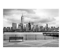 Aoihrraan 3x2,5m New York Ville Vue Toile De Fond Célèbre Point de repère Manhattan Skyline rivière Moderne Paysage Urbain Photographie Fond Vacances Tourisme Attraction Kid Adulte Photo Prop