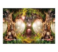 Aoihrraan 3x2,5m Toile Fond Maison Conte Fées dans Un Arbre Paillettes Dessin Animé Chambre Forêt La Jungle Enchantée Fond D'écran Photographie Mariage Anniversaire Bridal Fille Portrait Photo Props