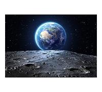 Aoihrraan 3x2m Espace Extérieur Toile de Fond Lune Surface Terre Planète Nuit Ciel Étoilé Photographie Fond Garçon Anniversaire Baby Shower Enfants Astronaute Portrait Artistique Photo Prop
