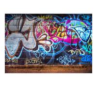 Aoihrraan 3x2m Graffiti Mur Toile De Fond Rétro 80'S Hip Hop Main Dessin Murale Peinture sur Brique Mur Photographie Punk Rock Concert Anniversaire Fête Garçon Enfant Adulte Portrait Studio Photo