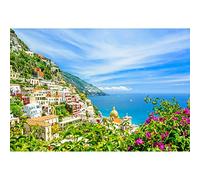 Aoihrraan 3x2m Italie Paysage Toile de Fond Positano Ville Côtières Paysage Urbain Italien Médiévale Village Photographie Arrière-Plan Enfants Adulte Portrait Amant Mariage Fête Photo Prop