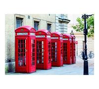 Aoihrraan 3x2m Londres Cabine Téléphonique Rouge Toile De Fond Paysage Urbain Britannique Angleterre Maison Photographie Royaume Uni Voyage Mariage Amoureux Homme Femme Adultes Portrait Photo