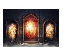 Aoihrraan 3x2m Miroir Magique Toile de Fond Sombre Vintage Château Grunge Brique Bougies Livre Magique Arche Porte Photographie Fond Enfant Filles Garçons Adultes Portrait Artistique Photo Prop