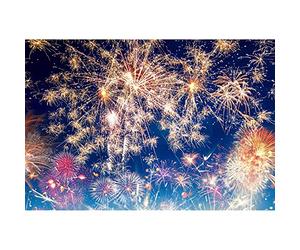 Aoihrraan 3x2m Nouvel an Feux d'artifice Toile de Fond Coloré Feux d'artifice Bloom Nuit Ciel Photographie Fond Nouvel an Carnaval Fête Vacances Festival Décoration Célébration Mariage Photo Prop