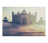 Aoihrraan 4,5x3m Inde Temple Toile De Fond Vintage Médiéval Temple Taj Mahal Station Balnéaire Brumeux Ancienne Marque Photographie Voyage Vacances Mariage Fête Enfants Adultes Portrait Photo