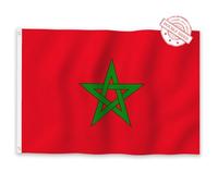 Aoihrraan Drapeau Marocain 180x300cm Bannière Double Face Patriotique Pour La Célébration En Plein Air Accueil Jardin Porche Parti Décoration Drapeau Maroc Avec 2 Oeillets Solides