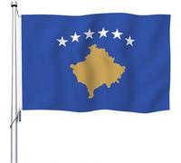 Aoihrraan Kosovo Drapeau 30x45cm Double Drapeau Extérieur Célébration Maison Jardin Porche Parti Décoration Drapeau Avec 2 Oeillets Solides