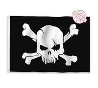 Aoihrraan Pirate Drapeau 80x120cm Double Face Joy Roger Horreur Skull Cross Skull Flag Célébration En Plein Air Bannière Maison Jardin Porche Party Décoration Drapeau Avec 2 Rondelles Solides