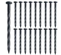 Aoipend Lot de 50 piquets en plastique spirale en nylon pour bordure de pavé, barrière contre les mauvaises herbes, gazon artificiel (50, noir) 20,3 cm