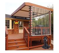 Aoisavch Rideau Balcon Exterieur Coupe Vent pour terrasse, Rideaux de pergola de 0,3 mm d'épaisseur avec œillets, Panneau de bâche Transparent de 400 g/m², 60 Tailles