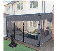 Aoisavch Rideaux d'extérieur for pergola avec œillet et Fermeture éclair, Panneaux latéraux de pergola imperméables Transparents de 0,5 mm, 60 Tailles Color : Clear Grey, Size : 3.5x2.5m/11.5x8.2ft