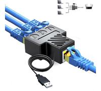 Aoiutrn Adaptateur répartiteur réseau RJ45, USB vers réseau RJ45 1 vers 3 double port Ethernet connecteur 8P8C Extender Plug LAN Interface pour Cat5e, Cat6, Cat7, Cat8 (1 à 3)