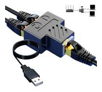 Aoiutrn Adaptateur répartiteur RJ45 1 vers 2 ports USB vers RJ45 réseau 8P8C Extender Plug LAN Interface Ethernet Socket Connecteur pour Cat5e, Cat6, Cat7, Cat8 (1 à 2)