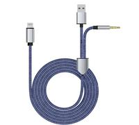 Aoiutrn Câble AUX et de charge pour iPhone, 2-en-1, connecteur 3,5 mm, adaptateur pour casque audio, câble avec rallonge, connecteur USB de charge rapide, compatible avec iPhone 14/13 pour voiture,