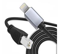 Aoiutrn Câble Midi pour iPhone, OTG 2.0 Midi vers USB Type B Convertisseur Cordon Compatible avec iPhone 14/13/12/11/X/iPad vers Microphone USB, Clavier MIDI, Instruments électroniques et plus