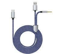 Aoiutrn Câble USB C auxiliaire et de charge, 2 en 1 de type USB-C vers prise audio 3,5 mm avec adaptateur USB mâle compatible avec iPhone 16/15, Galaxy S24, Huawei vers stéréo de voiture (type C vers