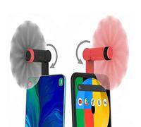 Aoiutrn Lot de 2 mini ventilateurs portables USB-C pour téléphone portable [rotation à 180°] - Format de poche - Refroidisseur de type C - Petit ventilateur compatible avec Google/Motorol/LG/HTC
