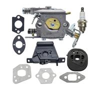 AOIUU Collecteur d'admission de carburateur, tronçonneuse adaptée for Partner 350 351 370 371 420 for w-a-l-b-r-0 33-29 W, joint de bougie d'allumage de remplacement 5300718-21