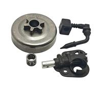 AOIUU Convient for les pièces de rechange de tronçonneuse Partner 350 351 352 370 371 390 420 530047061 530071259 Kit de pompe à huile de pignon de tambour d'embrayage 3/8"