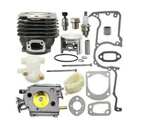 AOIUU Kit de révision de carburateur à Piston cylindre à grand alésage de 52mm adapté for Husqrvan 266XP 266 266SE XP SE 61 pièces collecteur d'admission de tronçonneuse