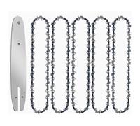 AOIUU Tronçonneuse électrique à essence 4 6 8 10 12 14 16 18 20 pouces 28 33 37 40 45 50 52 55 56 59 62 64 72 76 Lame de scie à chaîne à maillons d'entraînement DL(1Guide add 5Chain,10 inch 050 40 DL)