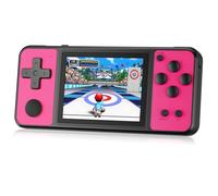 Aojiao 32 Bit Console de Jeux Portables pour Enfants avec 139 Jeux Vidéo Rétro, Console de Retrogaming avec Écran IPS 3.0" Batterie Rechargeable, Jouets de Voyage pour Garçons Filles 4-13 (Rose Rouge)
