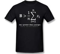 AOJIEXIAO Funny Math Be Greater Than Average Mathematics Nerd Geek Calculus Men T Shirt Black 3XL