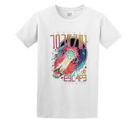 AOJIEXIAO Journey Escape Album World Tour 1981 Glam Band Concert Merch Men Adult Short Sleeve White XL