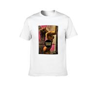 AOJIEXIAO The Shower Girl Fresh Girl Golden Seduce Wet Naked DTG Men Adult Short Sleeve White XXL
