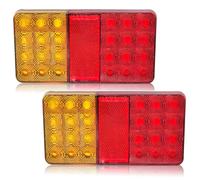 AOJO 2 x Feux de Remorque LED 12 V 24 V Imperméable, Éclairage de Camion Étanches 4-Fonctionnel avec Clignotants, Feu de Freinage, Feu de position, Réflecteurs